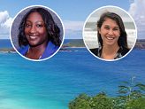 The Coral Reef Conservation Program’s 2021 Knauss fellow Kayelyn Simmons (left) and 2020 Knauss fellow Leanne Poussard (right).