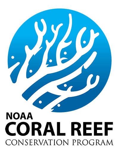 NOAA Coral Reef Conservation Program logo with blue bubble and white branching coral inside